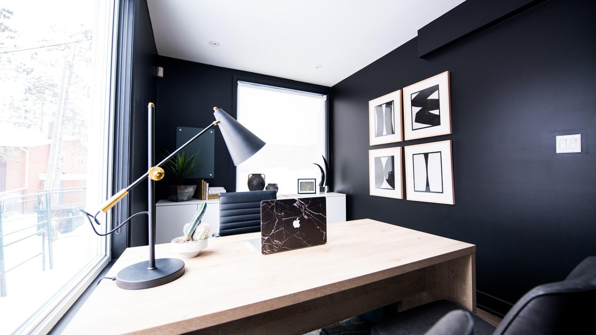 White & Black Modern Office Room